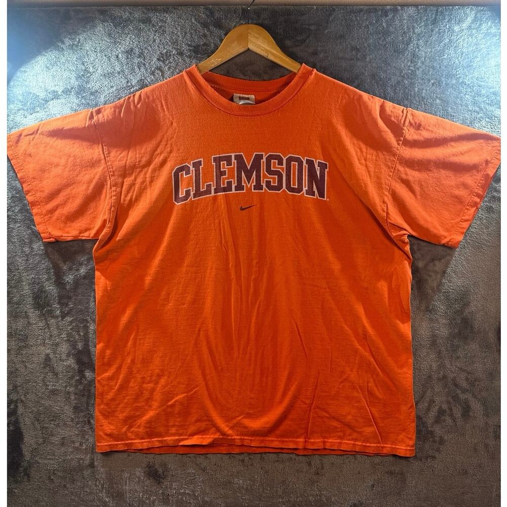 VTG Y2K Nike Clemson Tigers Center Swoosh Crewneck T-Shirt Men’s XL Orange